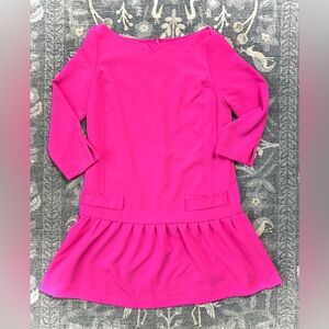 Victoria Beckham for Target Pink drop waist Dress Long Sleeve Bateau Neck